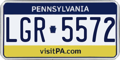 PA license plate LGR5572
