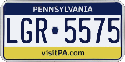 PA license plate LGR5575