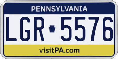 PA license plate LGR5576