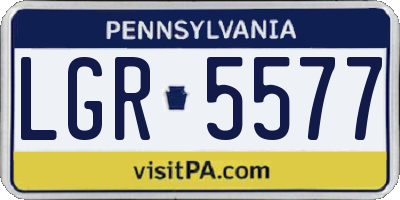 PA license plate LGR5577