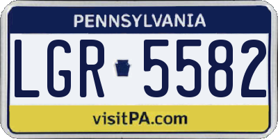 PA license plate LGR5582