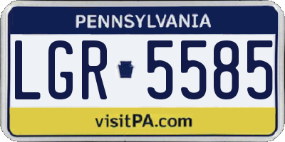 PA license plate LGR5585