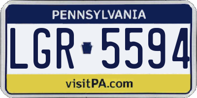 PA license plate LGR5594