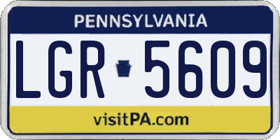 PA license plate LGR5609
