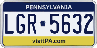 PA license plate LGR5632