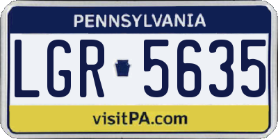 PA license plate LGR5635