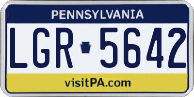 PA license plate LGR5642