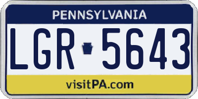 PA license plate LGR5643