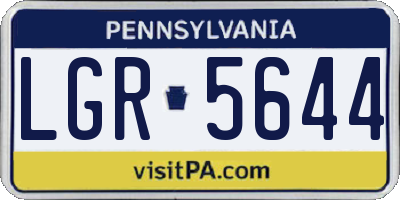PA license plate LGR5644