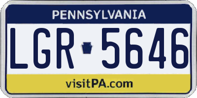 PA license plate LGR5646