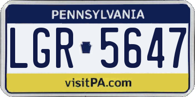 PA license plate LGR5647