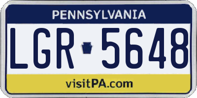 PA license plate LGR5648