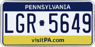 PA license plate LGR5649