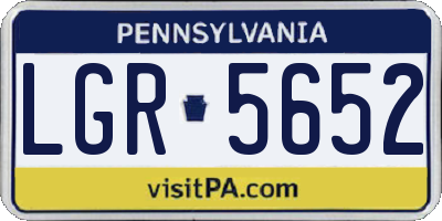 PA license plate LGR5652