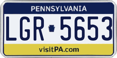 PA license plate LGR5653