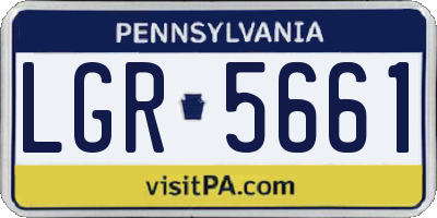PA license plate LGR5661