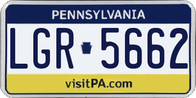 PA license plate LGR5662