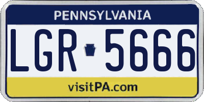 PA license plate LGR5666