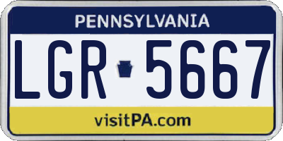 PA license plate LGR5667