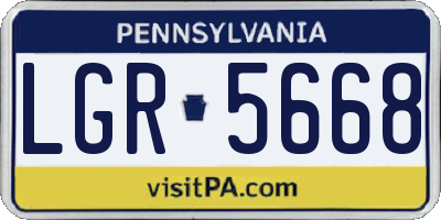 PA license plate LGR5668