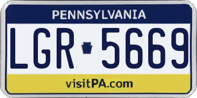 PA license plate LGR5669