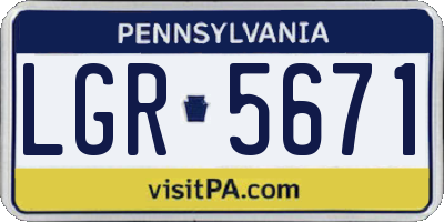 PA license plate LGR5671