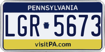 PA license plate LGR5673