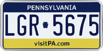 PA license plate LGR5675