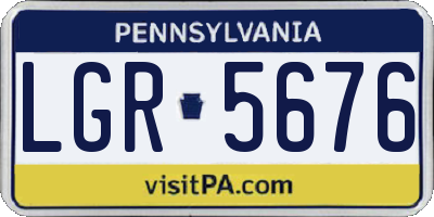 PA license plate LGR5676