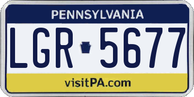 PA license plate LGR5677