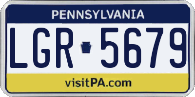 PA license plate LGR5679