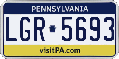 PA license plate LGR5693