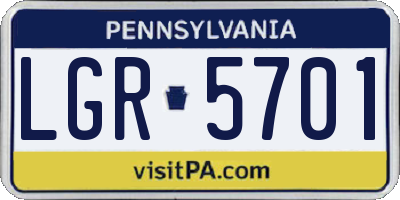 PA license plate LGR5701