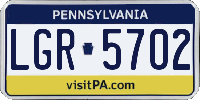 PA license plate LGR5702