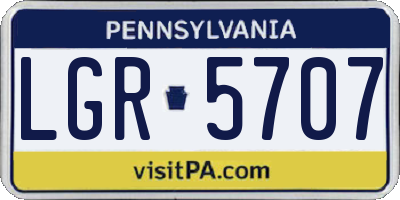 PA license plate LGR5707