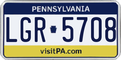 PA license plate LGR5708