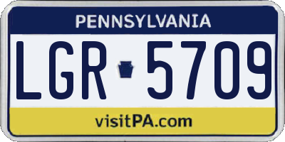 PA license plate LGR5709