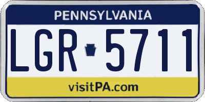 PA license plate LGR5711