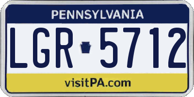 PA license plate LGR5712