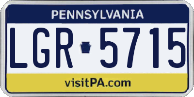 PA license plate LGR5715