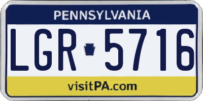 PA license plate LGR5716