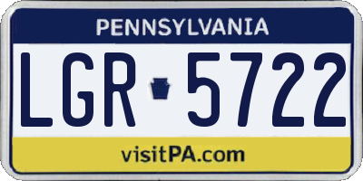 PA license plate LGR5722