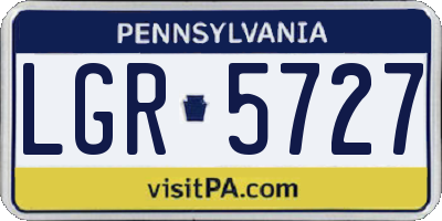 PA license plate LGR5727