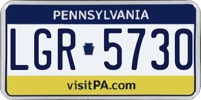 PA license plate LGR5730