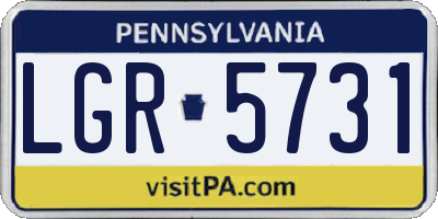 PA license plate LGR5731