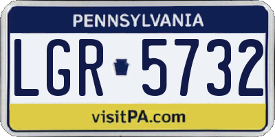 PA license plate LGR5732
