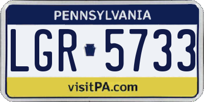 PA license plate LGR5733