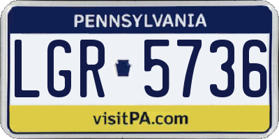 PA license plate LGR5736