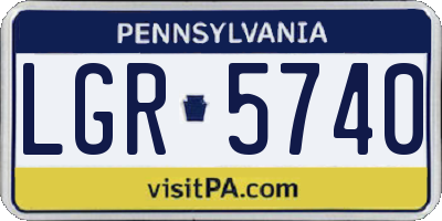PA license plate LGR5740
