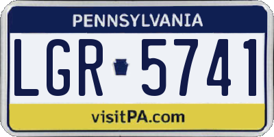 PA license plate LGR5741
